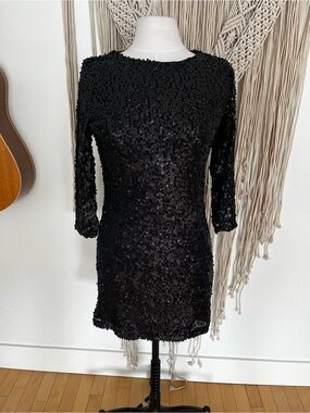 Temperance Black Sequin Party Dress